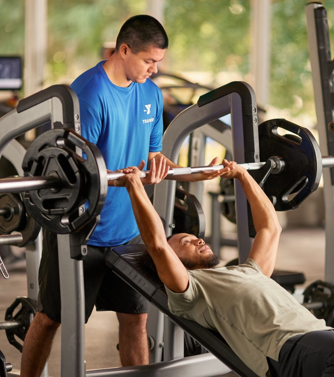 Adult member in a YMCA wellness facility